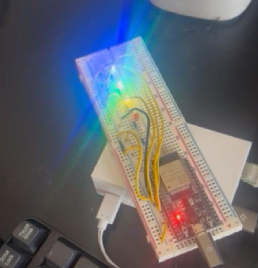 My LEDs blinking on a breadboard